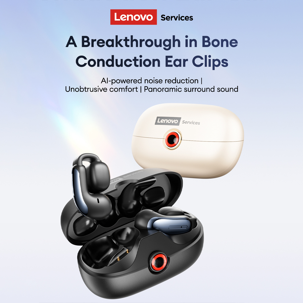 Home Office Headset - เลอโนโว LES-108 หูฟังแบบหนีบหู TWS ไร้สาย บลูทูธ