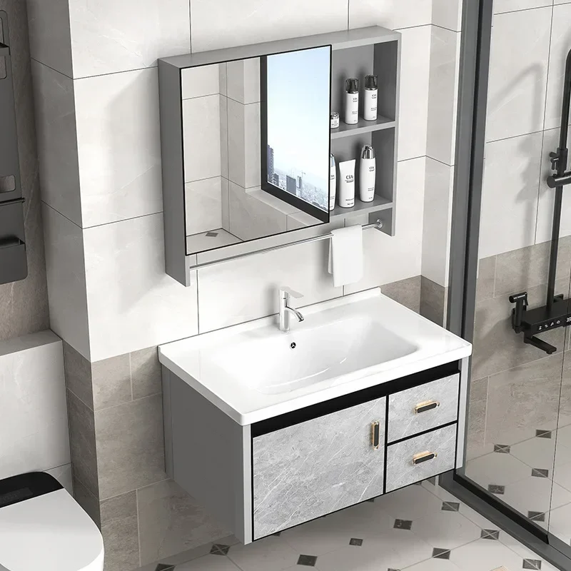 Drawer Pedestal Cabinet - ตู้ห้องน้ำทันสมัย, ตู้ห้องน้ำพร้อมอ่างล้างหน้าขนาด 24 นิ้ว, ตู้ห้องน้ำแบบตั้งพื้นพร้อมลิ้นชัก ดีไซน์ไม้สไตล์ฟาร์มเฮาส์
