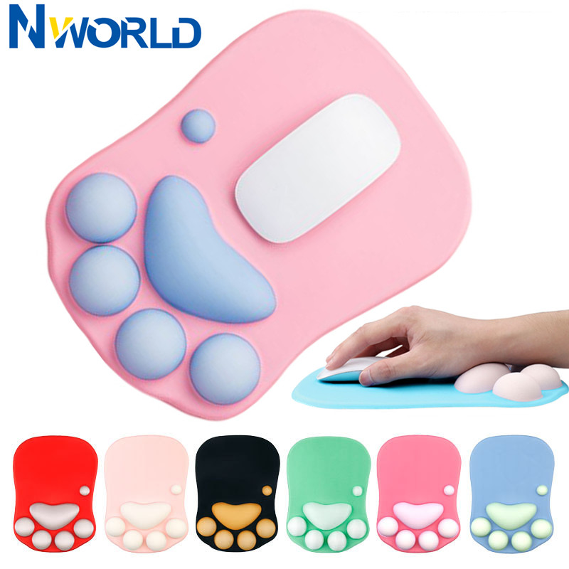 Home Office For Mac - น่ารัก Ergonomic Cat Paw Mouse Pad
