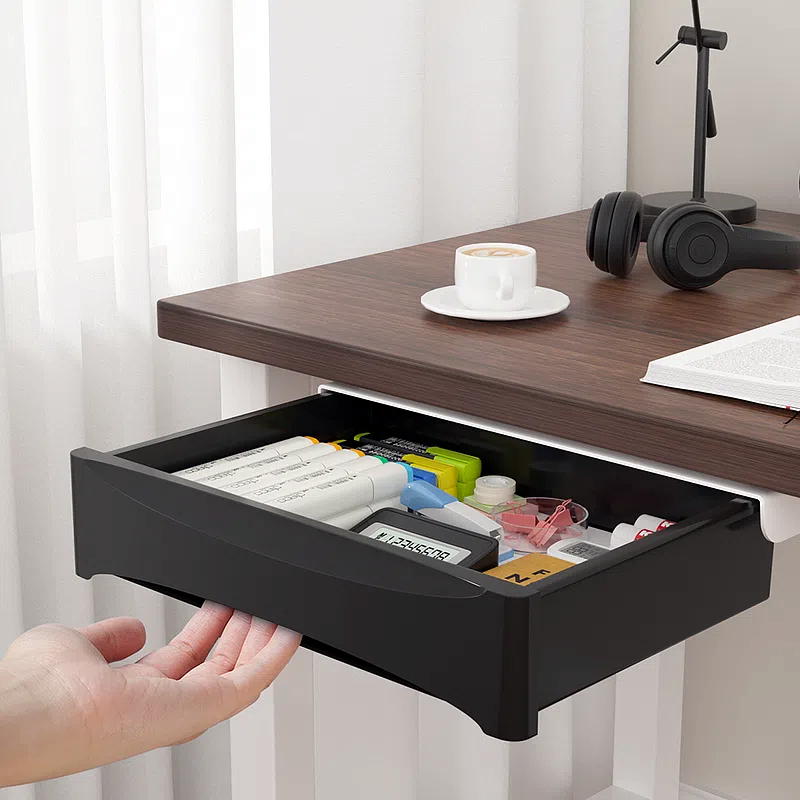 Drawer Pedestal Cabinet - ตู้เก็บของใต้โต๊ะขนาดเล็กพร้อมฐานเคลื่อนที่ ลิ้นชักซ่อน และการจัดการสายเคเบิลเพื่อการตั้งค่าพื้นที่ทํางานอย่างมีประสิทธิภาพ