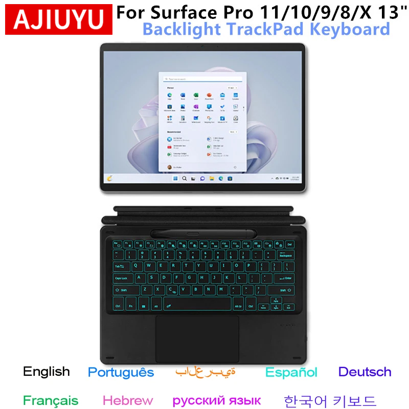 Home Office Pro - แป้นพิมพ์บลูทูธสำหรับไมโครซอฟต์ เซอร์เฟซ โปร 11 2024 10
