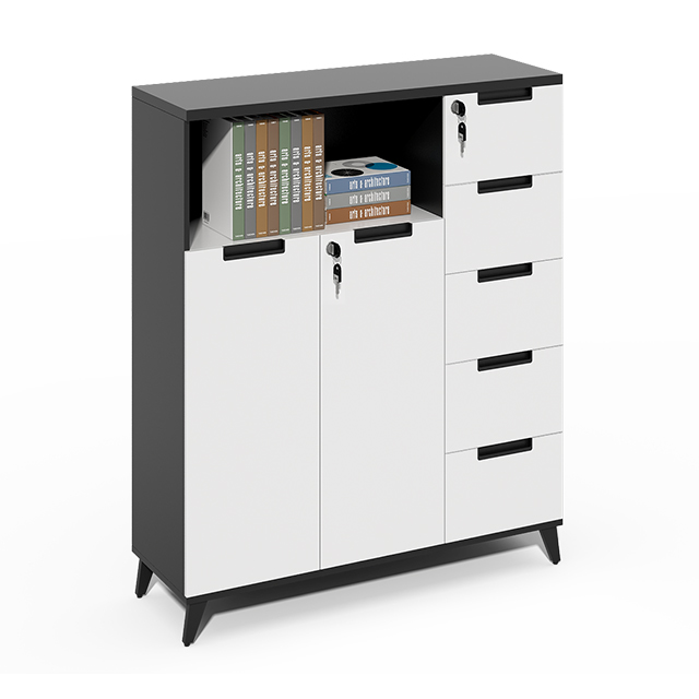Drawer Pedestal Cabinet - ตู้เก็บเอกสารแบบมีลิ้นชักหลายชั้น สีขาว พร้อมระบบล็อครหัส แบบตั้งพื้นทันสมัย