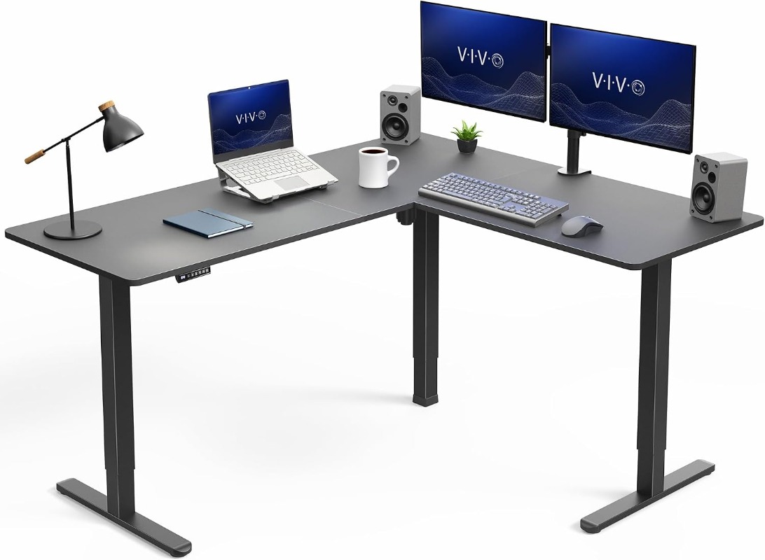 Home Office Vivo - โต๊ะทำงานแบบยืน VIVO Corner Standing Desk ปรับเปลี่ยนรูปทรงได้เป็นรูปตัว