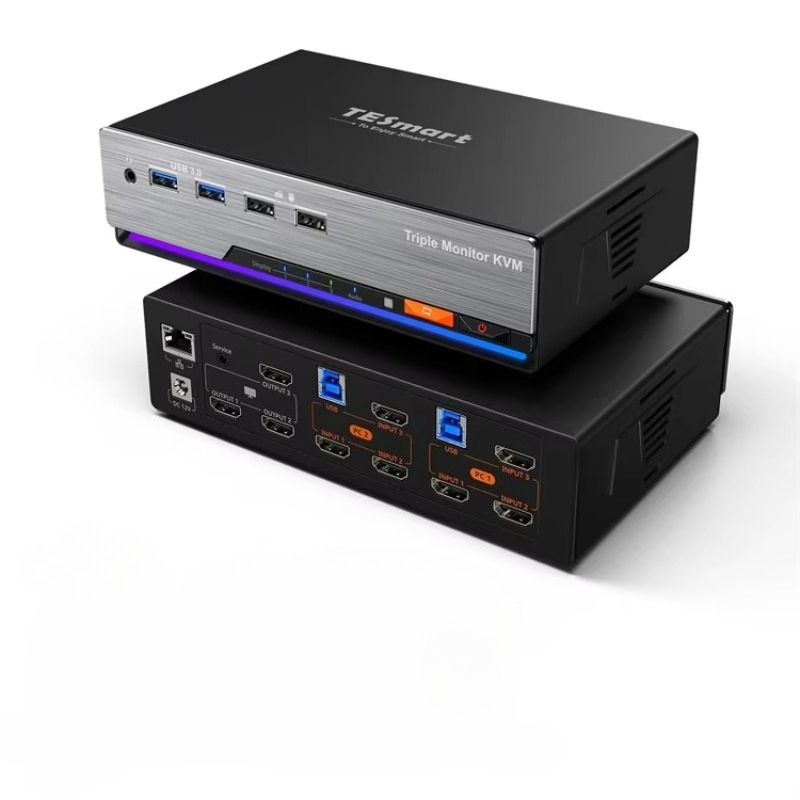 Home Office Kvm Switch - สวิตช์ KVM HDMI 4K 60Hz พร้อมตัวควบคุม