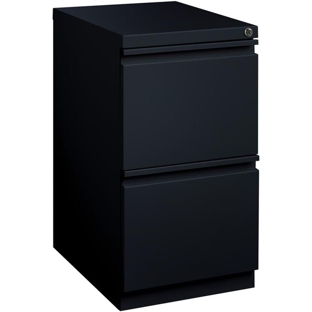 Drawer Pedestal Cabinet - ตู้เก็บเอกสารแบบเคลื่อนที่สีดำ แบบ 2 ลิ้นชัก ความลึก 20