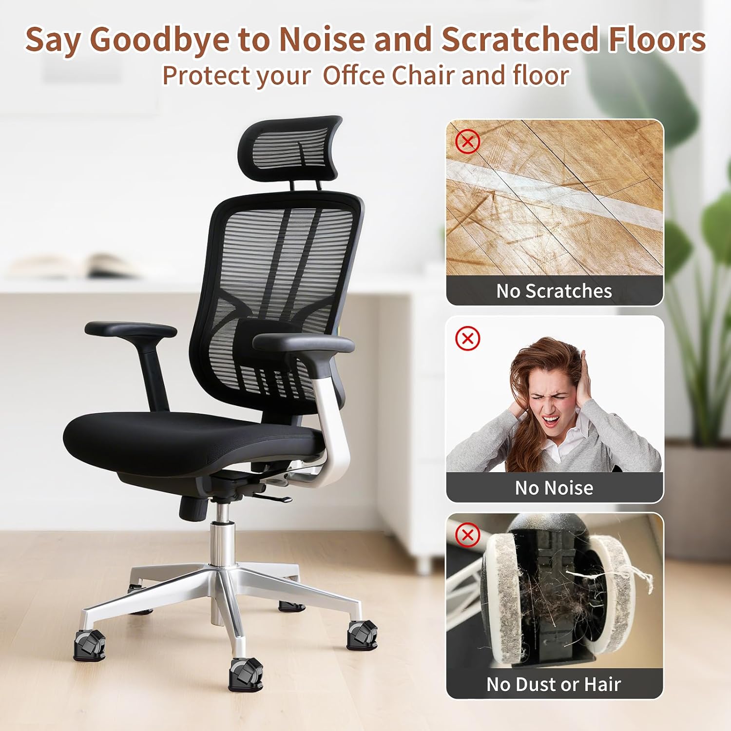 แผ่นรองขาเก้าอี้ 5 ชิ้น แผ่นรอ - Home Office Hidden Desk บทวิจารณ์และราคา