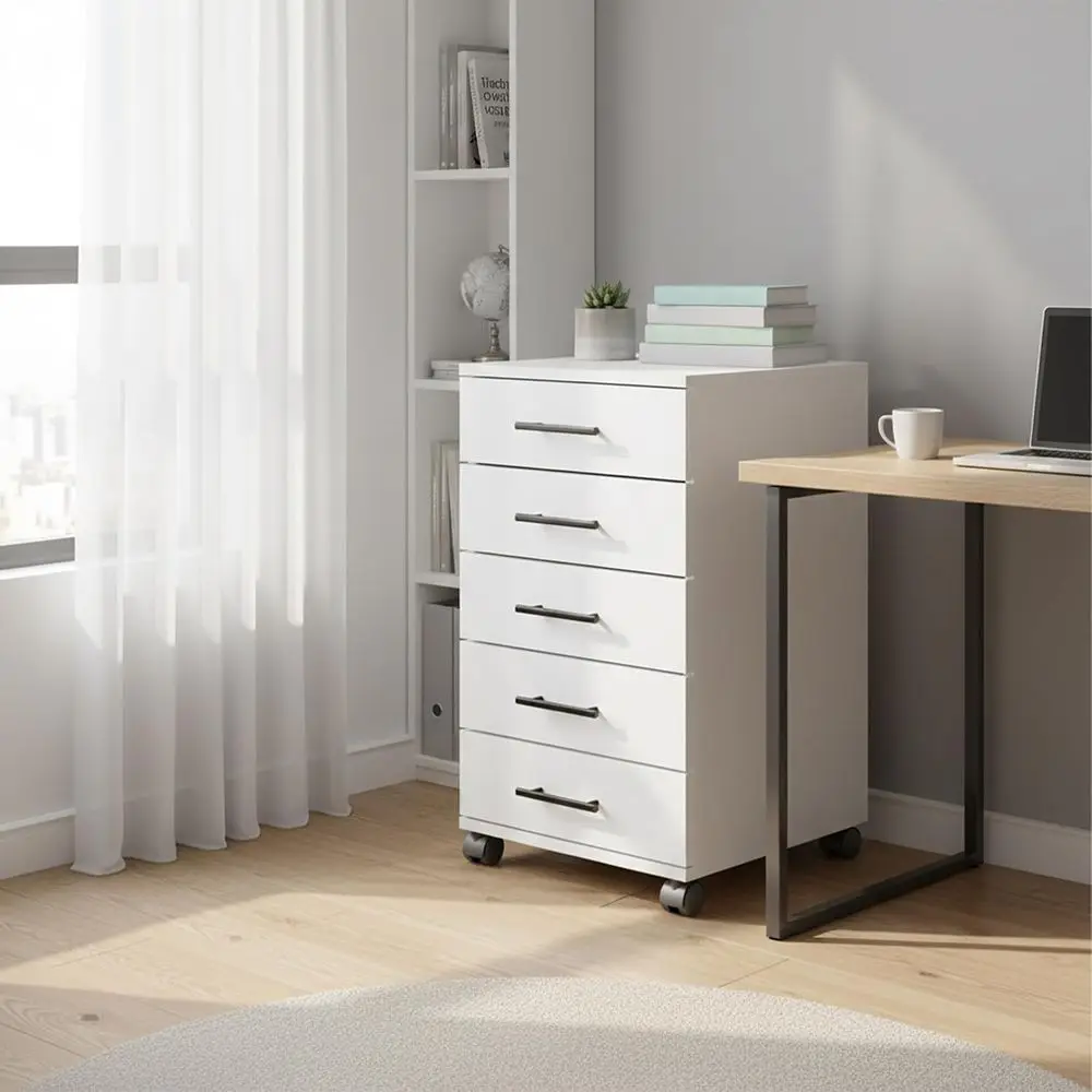 ตู้ลิ้นชักเคลื่อนที่แบบพกพา 5  - Drawer Pedestal Cabinet บทวิจารณ์และราคา