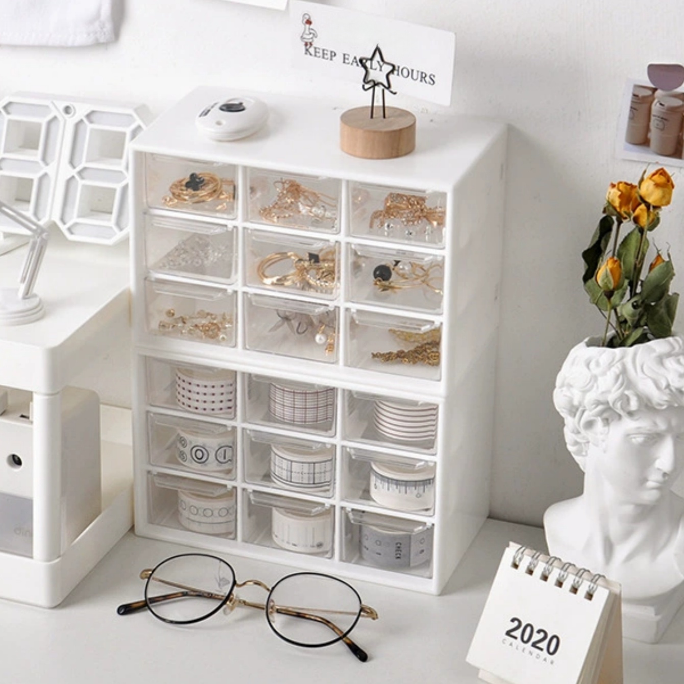 กล่องเก็บวัสดุทำลูกปัด กล่องเก - Home Office Hidden Desk บทวิจารณ์และราคา