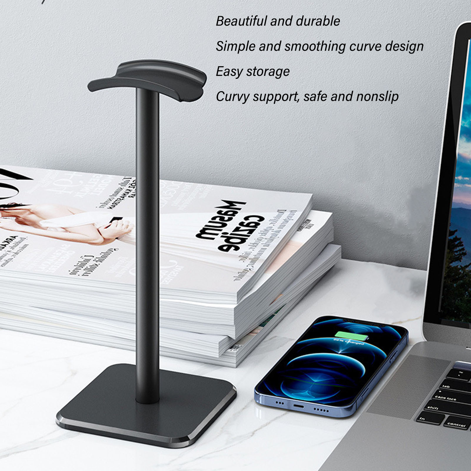 ขาตั้งหูฟังมุมโค้งมนฐานกันลื่น - Home Office Headset บทวิจารณ์และราคา