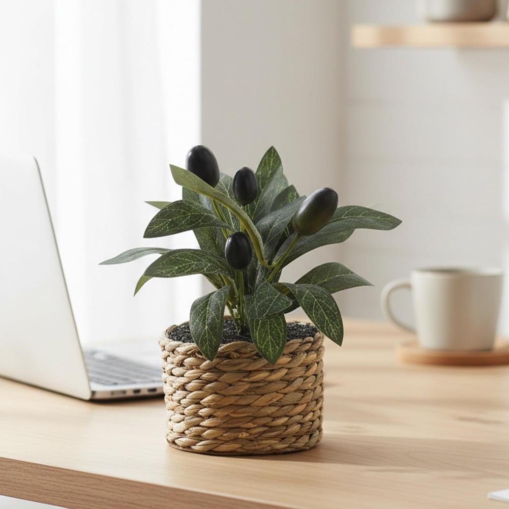 ต้นมะกอกพลาสติก ต้นไม้ปลอม ต้น - Home Office Hidden Desk บทวิจารณ์และราคา